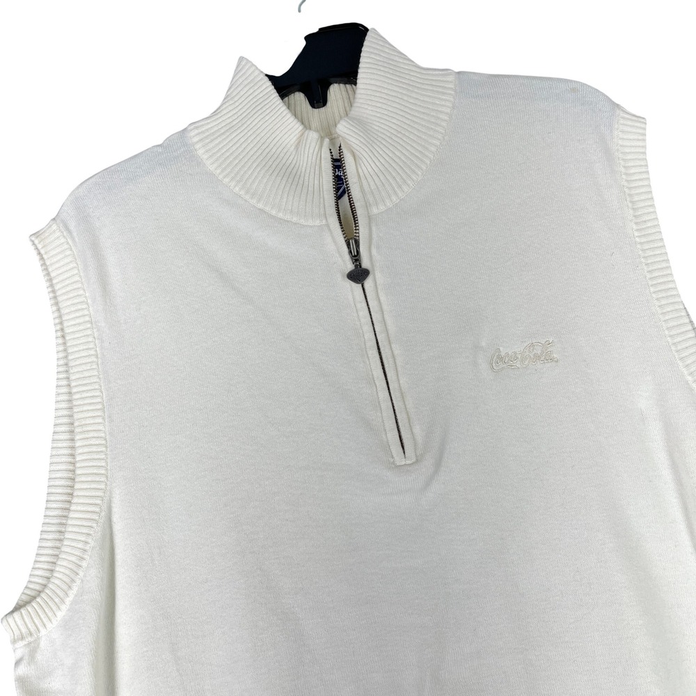 Callaway Coca-Cola Logo Golf Sweater Vest Quarter Zip Knit Sport Mens L